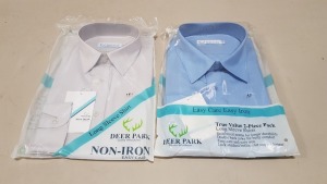 84 X BRAND NEW DEER PARK NON IRON SHIRTS IN VARIOUS SIZES AND COLOURS (IN 7 BOXES)