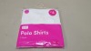 APPROX 80 X BRAND NEW F&F 2 PACK GIRLS WHITE POLO SHIRTS IN SIZES 8-9 - 11-12 -12-13