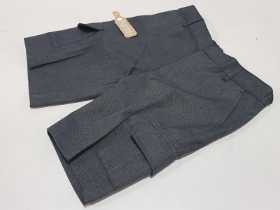 APPROX 100 + PIECE F&F SCHOOL CLOTHING LOT CONTAINING GREY SHORTS IN VARIOUS SIZES IN 7 TRAYS