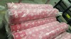 50 METRE ROLL OF PINK & WHITE FLORAL PATTERNED FABRIC (150CM WIDE) - TOTAL 75M/2