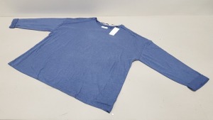 40 X BRAND NEW PAPAYA BLUE LONG SLEEVED TOPS WITH TAGS - CONSISTS 10 X XL, 14 X L, 12 X M, 4 X S) - RRP £7.50 EACH TOTAL RRP £300 - LOOSE