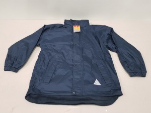 20 X WINTERBOTTOM WATERPROOF JACKETS IN NAVY IN SIZES 38 AND 44 IN 2 BOXES