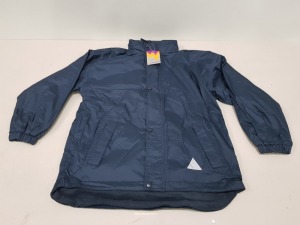 20 X WINTERBOTTOM WATERPROOF JACKETS IN NAVY IN SIZES 36 AND 38 IN 2 BOXES