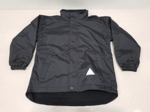 18 X WINTERBOTTOM WATERPROOF JACKETS IN BLACK IN SIZES 38 AND 42 IN 2 BOXES