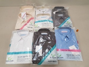 120 X BRAND NEW DEER PARK NON IRON SHIRTS IN VARIOUS SIZES AND COLOURS (IN 10 BOXES)