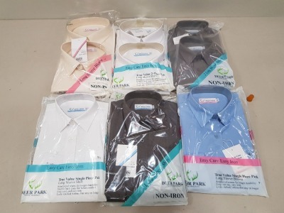 120 X BRAND NEW DEER PARK NON IRON SHIRTS IN VARIOUS SIZES AND COLOURS (IN 10 BOXES)