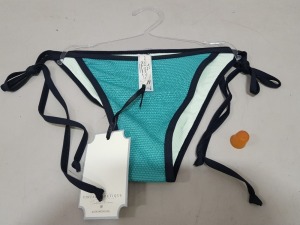 150 X VINTAGE BOUTIQUE CONTRAST BOTTOM BIKINI IN GREEN, SIZE 34. (1 BOX)