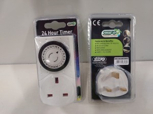 50 X BRAND NEW ELECTRIC 24 HOUR TIMER SOCKETS IN 5 BOXES ( RRP £500 )