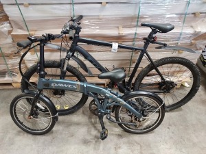 2 PIECE BIKE LOT CONTAINING 1 X CARRERA VENGEANCE 27.5 - DISC BRAKES FRONT AND REAR - 22 FRAME , 1 X DAWES ARC II - FOLD UP BICYCLE - 13 FRAME