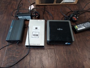 MISC IT LOT OF 3 ITEMS IE. FUJITSU ESPRIMO Q5030E-STARS DESKTOP MEMORY UNIT MODEL: MPC-D1001 WITH POWER LEAD, SANLINK 2 F2102 STORAGE UNIT WITH POWER LEAD & IIFREECOM 250GB IMAGE DRIVE