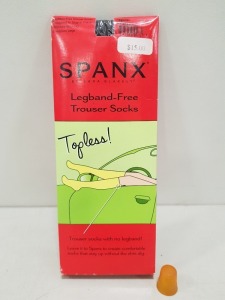 74 PAIRS X SPANX LEGBAND-FREE TROUSER SOCKS IN BLACK. (1 TRAY).