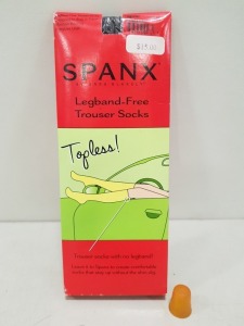 75 PAIRS X SPANX LEGBAND-FREE TROUSER SOCKS IN BLACK. (1 TRAY).