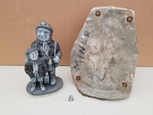 28CM MINER AND CHILD MASTER CAST WITH LATEX SLIP & FIBRE GLASS MOULD (FOR CASTING PRODUCT TO RETAIL £14.99)