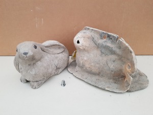 18CM RABBIT LOP EARED MASTER CAST WITH LATEX SLIP & FIBRE GLASS MOULD (FOR CASTING PRODUCT TO RETAIL £12.99 )