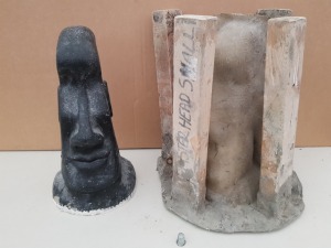 38CM EASTER ISLAND HEAD SMALL MASTER CAST WITH LATEX SLIP & FIBRE GLASS MOULD (FOR CASTING PRODUCT TO RETAIL £19.99 )