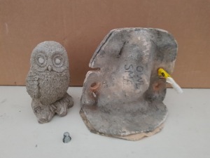 20CM OWL ( SMALL ) MASTER CAST WITH LATEX SLIP & FIBRE GLASS MOULD (FOR CASTING PRODUCT TO RETAIL £11.99 )