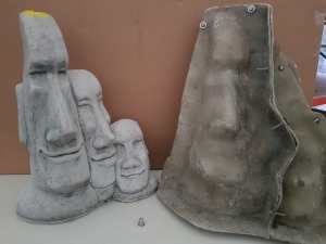 55CM TRIPLE EASTER ISLAND HEAD MASTER CAST WITH LATEX SLIP & FIBRE GLASS MOULD (FOR CASTING PRODUCT TO RETAIL £34.99 )