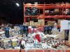 50 + PIECE CHRISTMAS DECORATION LOT CONTAINING 80 CM FIBRE OPTIC CHRISTMAS TREES , PRE LIT CHRISTMAS DOOR SET , 56 CM ACRYLIC REINDEER, 21 CM LED MUSICAL ANIMATED VILLAGE SCENE , LED SANTA WITH SLEIGH , 20 CM WHITE/GREY WOOD SNOWFLAKE , TREE TOP STARS ETC