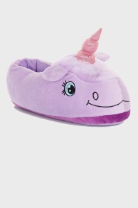 42 X PAIRS OF BRAND NEW NIFTY KIDS UNICORN CHILDRENS SLIPPERS LILAC (L-SIZE UK13/1-10, M-SIZE UK 11/12-32)