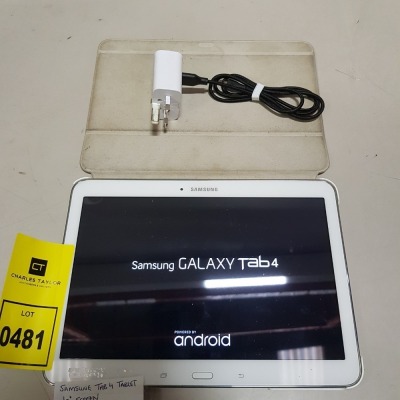 SAMSUNG TAB 4 TABLET 10 SCREEN + 16GB STORAGE WITH GENUINE CASE + CHARGER