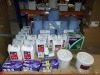 27 + PIECE BRAND NEW CLEANING LOT CONTAINING SUPER PROFFESIONAL THICK BLEACH (5L) , EVANS ORCHARD FRESH (5L) , ROZALEX DRI-GUARD BARRIER CREAM (5L ) , NYTRAGUARD BLUPLE GLOVES (L) , EVANS APPLE TOILET CLEANER , AND 5 PACKS OF 6 BLUE CENTRE FEED ROLL ET