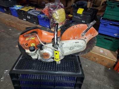 1 X STIHL SAW ( TS 480i ) WITH WATER HOSE AND CUTTING DISC ( NOT TESTED)