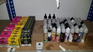 105 X ASSORTED PACKS OF 3 X 3ML FLAVOURED VAPE REFILL LIQUID BY WILDWEST & SIK JUICE ( NOTE THESE GOODS WERE MANUFACTURED IN 2019 ) - THIS LOT IS NOT FOR RETAIL SALE - ON A FULL SHELF