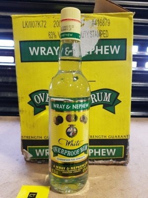 12 X BRAND NEW WRAY AND NEPHEW OVERPROOF RUM ( 63% - 700ML )