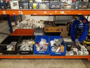 500 + INDIVIDUAL PIECE MIXED LOT CONTAINING STUART TURNER MAINS BOOST FLOMATE PUMP , RADIATOR VALVES PACKS , VARIOUS COPPER FITTINGS / PIPES , SPANNERS . VARIETY OF PLUMPING PIPES ETC - INCLUDES TUBS - ON FULL BAY