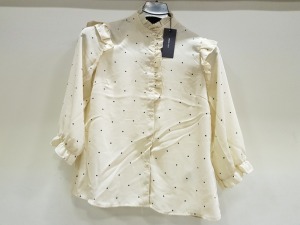 30 X BRAND NEW VERO MODA MARLEY 3/4 SHIRT IN BIRCH/BLACK DOTS ALL IN SIZE S