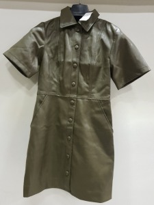 18 X BRAND NEW TOPSHOP FAUX LEATHER JACKETS - ALL IN KHAKI GREEN - ALL IN SIZE UK 8 - RRP £ 55.00 PP - TOTAL RRP £ 990.00 )
