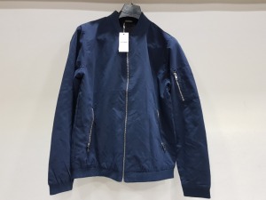 12 X BRAND NEW JACK & JONES JJERUSH BOMBER NOOS JACKETS ALL IN SIZE BLUE - ALL IN SIZE LARGE
