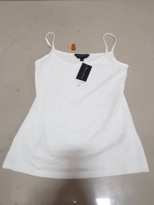 35 X BRAND NEW DOROTHY PERKINS VEST WITH SHOULDER STRINGS - ALL IN WHITE - ALL IN SIZE UK 10