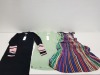 24 X BRAND NEW MIXED DRESS LOT CONTAINING M & G MONOGRAM KNITTED DRESS IN BLACK / RED/ BEIGE , BRAND NEW LAETITIA MEM MULTICOLOURED DRESSES AND BRAND NEW EXQUISS'S KNITTED JUMPER - ALL IN VARIOUS SIZES