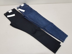 25 X BRAND NEW TOPSHOP JAMIE JEANS IN 2 COLOURS INCLUDING BLACK AND BLUE - ALL IN SIZE UK 4