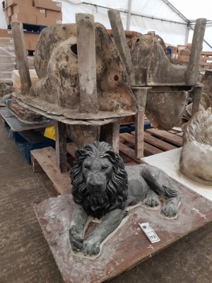 34 CM HEIGHT / 65 CM LENGTH LION LYING RIGHT MASTER CAST WITH LATEX SLIP & FIBRE GLASS MOULD (FOR CASTING PRODUCT TO RETAIL £49.99)