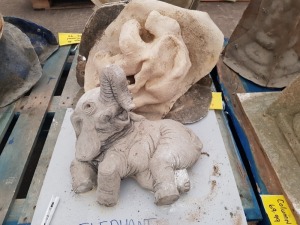 40 CM LENGTH / 36 CM HEIGHT LYING DOWN ELEPHANT MASTER CAST WITH LATEX SLIP & FIBRE GLASS MOULD (FOR CASTING PRODUCT TO RETAIL £29.99)
