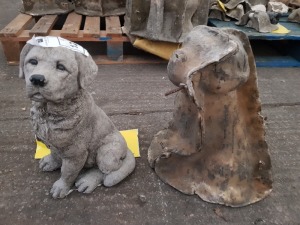 38 CM HEIGHT DOG SITTING LARGE MASTER CAST WITH LATEX SLIP & FIBRE GLASS MOULD (FOR CASTING PRODUCT TO RETAIL £24.99)