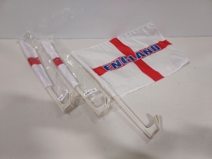 500 X BRAND NEW ENGLAND FLAGS FOR VEHICLES IN 10 BOXES