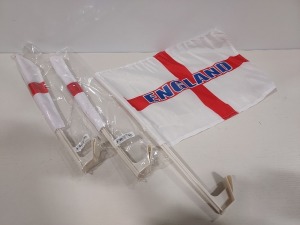500 X BRAND NEW ENGLAND FLAGS FOR VEHICLES IN 10 BOXES