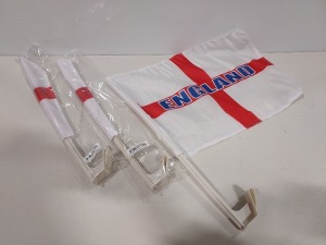 450 X BRAND NEW ENGLAND FLAGS FOR VEHICLES IN 9 BOXES