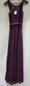 10 X BRAND NEW DOROTHY PERKINS NATALIE MAXI DRESSESS - ALL IN BURGUNDY - ALL IN SIZE UK 10 ( RRP £ 65.00 PP - TOTAL RRP 650.00 )