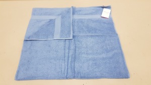 60 X BRAND NEW PURE COTTON MIRAGE BATH TOWEL IN DELFT BLUE COLOUR - IN 2 BOXES