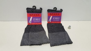 28 X BRAND NEW SPANX PACK OF 3 OVER KNEE SOCKS WITH SCALLOPED EDGE IN HEATHER GRAY RRP $24.00pp