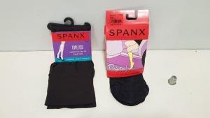 28 X BRAND NEW SPANX PACK OF 3 ONE SIZE CIRCLKE STRIPE PERFECTOE SOCKS AND TOPLESS LEGBAND FREE TROUSER SOCKS