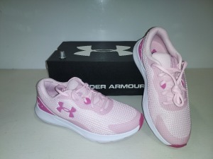 5 X BRAND NEW BOXED WOMANS UNDER ARMOR UA SURGE 3 TRAINERS - IN COLOUR PINK/PINK - ALL IN SIZE UK 6.5