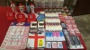 100 + PIECE MIXED ;LOT CONTAINING 9 X SONY HEADPHONES - PANOSONIC BATTERIES -DURACELL BATTERIES-GP ULTRA BATTERIES - SOUND REPUBLIK HEADPHONES, ENGLAND CAR FLAGS ETC