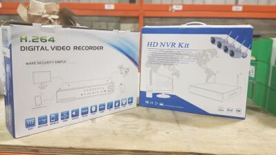 2 PIECE BRAND NEW VIDEO RECORDER LOT CONTAINING H.264 DIGITAL VIDEO RECORDER ( MODEL BB-DVR) ( SYSTEM PAL ) , AND ENER-J HD NVR KIT WIFI DIGITAL VIDEO RECORDER ( MODEL 9104WIFI) ( POWER DC12V) - IN 2 BOXES