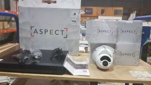 1 X BRAND NEW ASPECT NETWORK VIDEO RECORDER ( 12MP 16 CH NVR ( MODEL NO NVR-12MPOE-16 ) AND 4 X BRAND NEW ASPECT LITE 4MP IP VARIFOCAL LENS LARGE TURRET CAMERA ( MODEL : L-TU-IP4M-VF-1) 