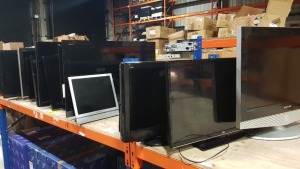 15 X VARIOUS SPARE AND REPAIR TVS/ MONITORS TO INCLUDE SAMSUNG , SONY , TOSHIBA , SAMSUNG - PLEASE NOTE MOSTLY CRACKED SCREENS, NO REMOTES AND SOME POWER LEADS MISSING